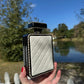 Chanel Black Quilted Leather and White Perspex Perfume Bottle Minaudiere