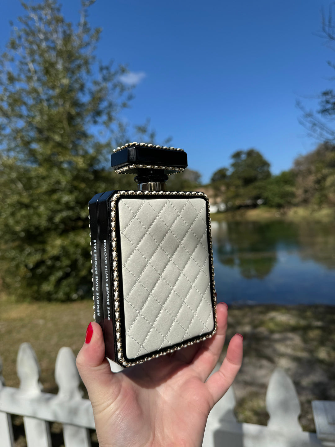 Chanel 22S Quilted Leather Perfume Bottle Minaudiere