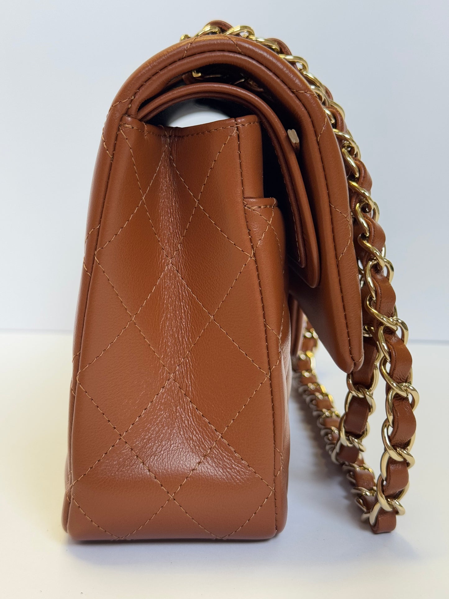 Chanel 21P Caramel Medium Lambskin Flap Bag