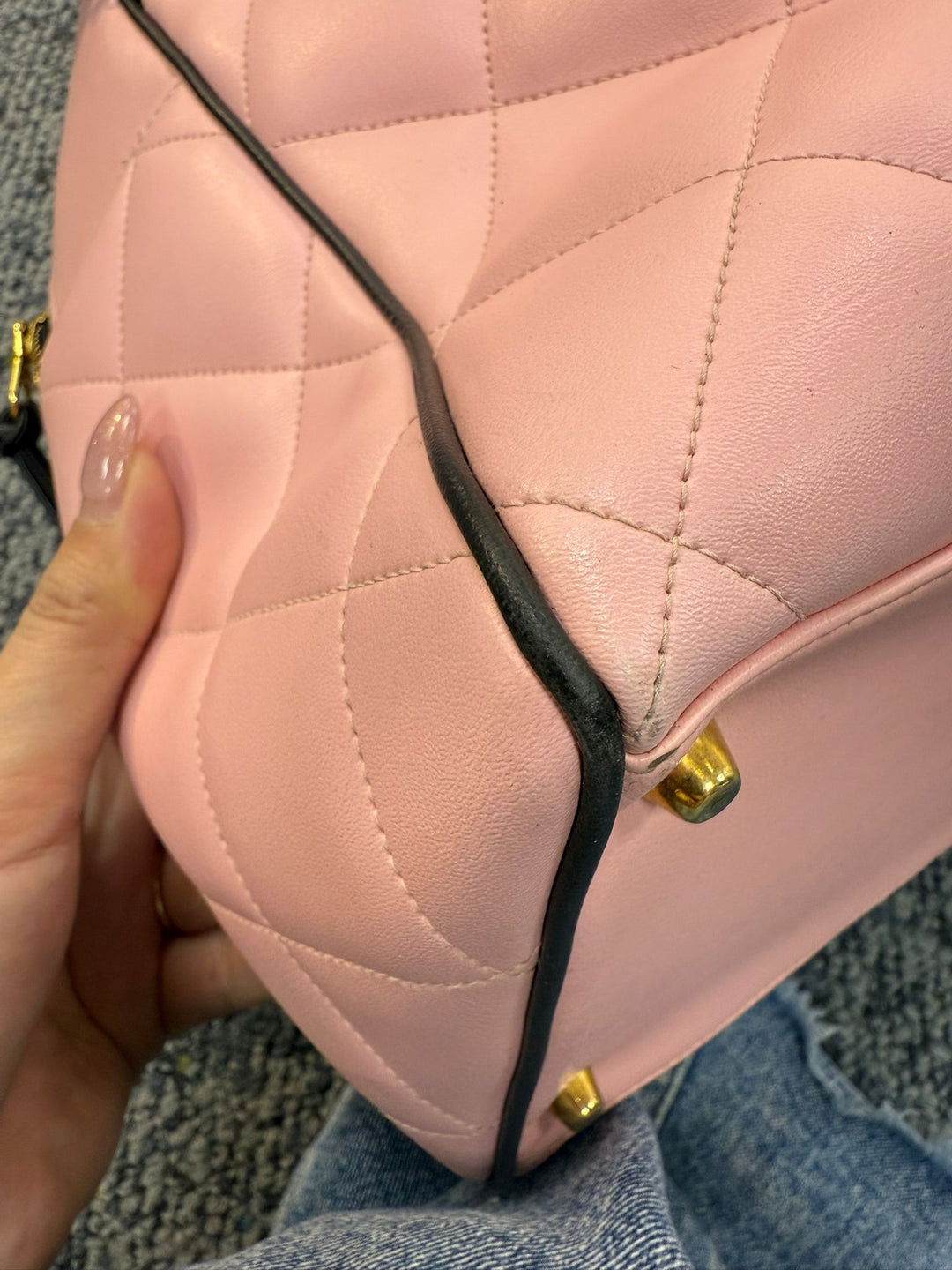 Chanel 1995 Pink CC Calfskin Duffle Bag
