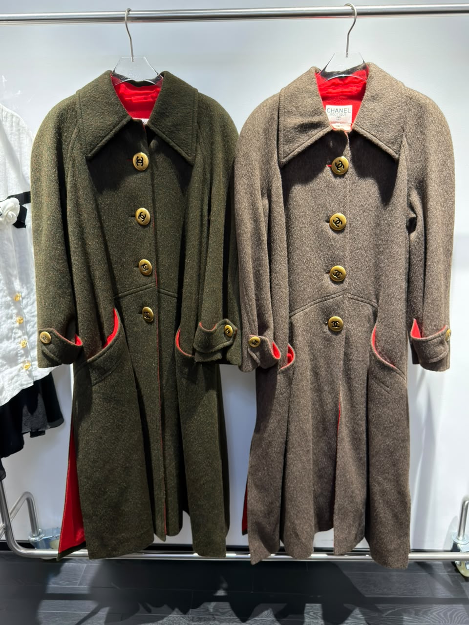 Chanel CC Military Brown Wool Runway Coat 1992