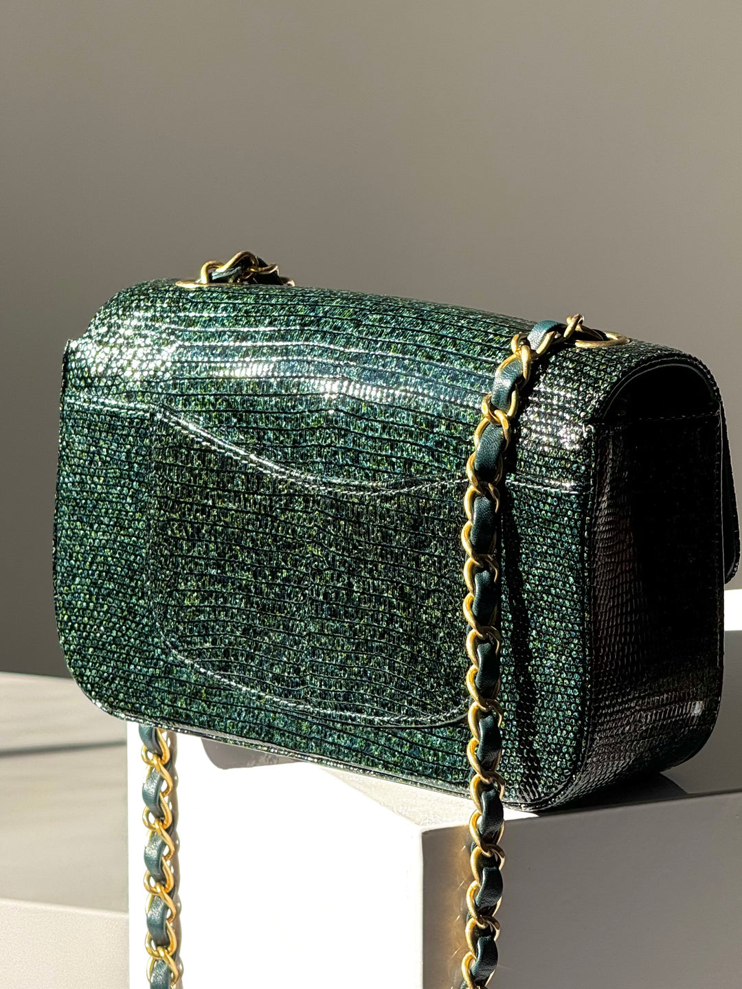Chanel Green Lizard Mini Flap Bag