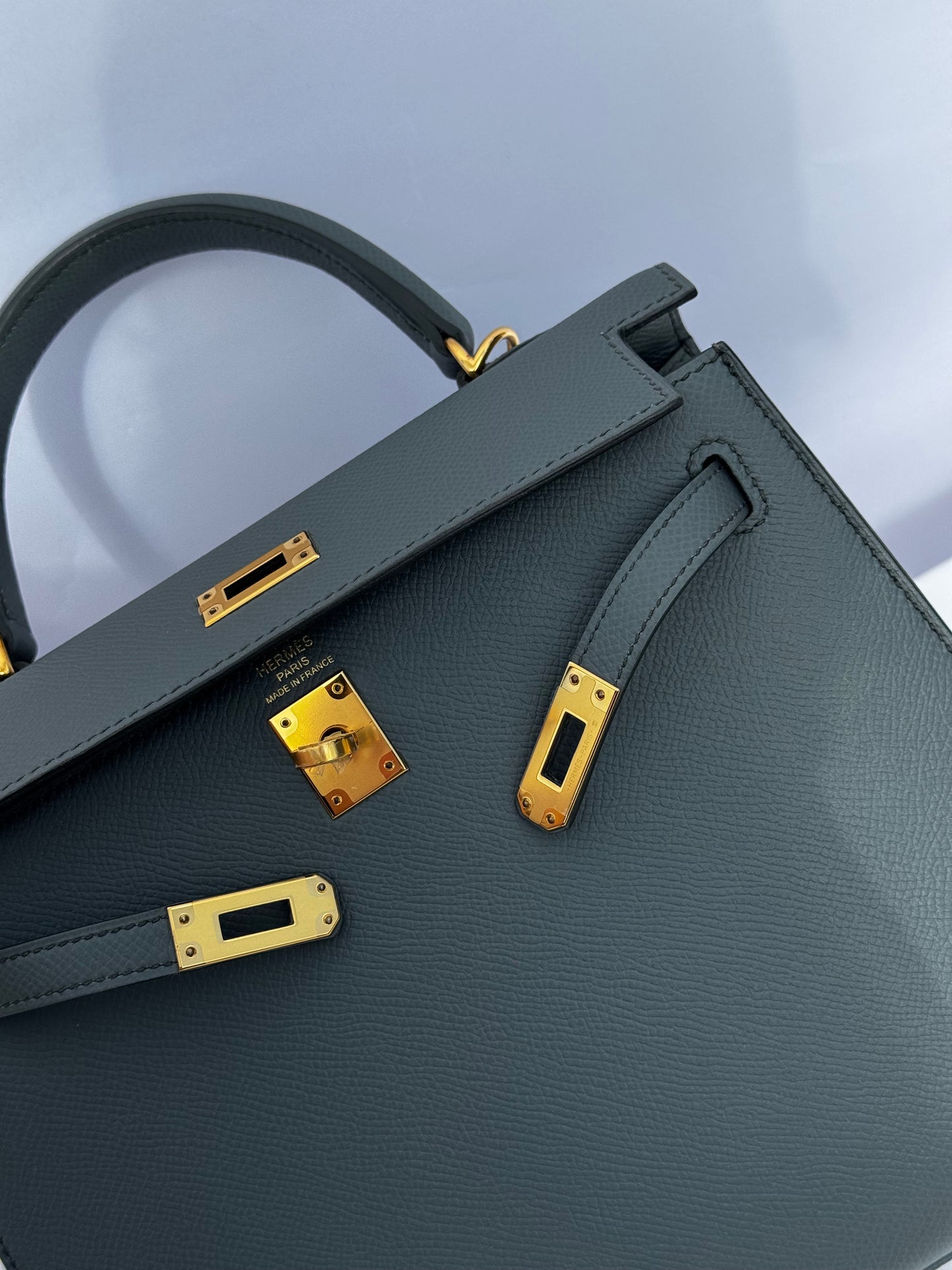 Hermes Vert Amande Epsom Kelly 25 Sellier