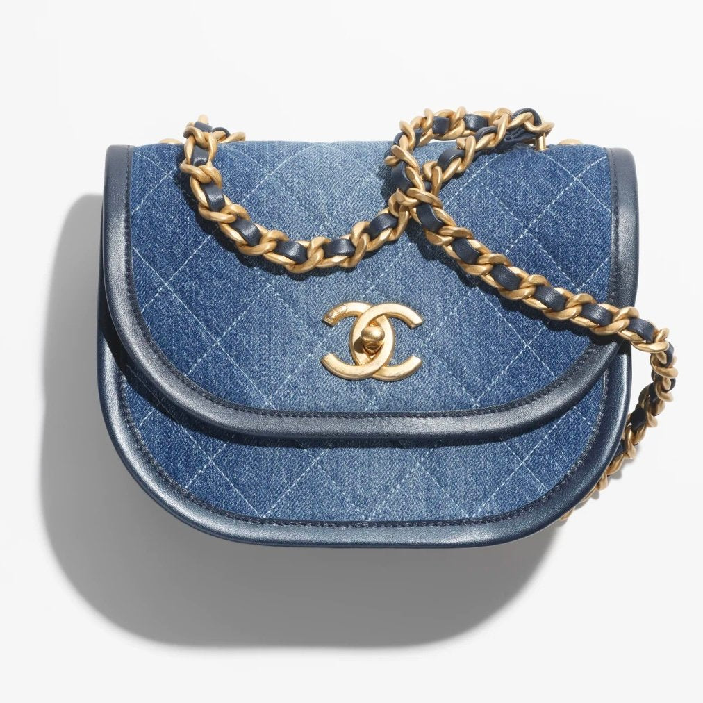 Chanel Denim Small Messenger Crossbody Bag