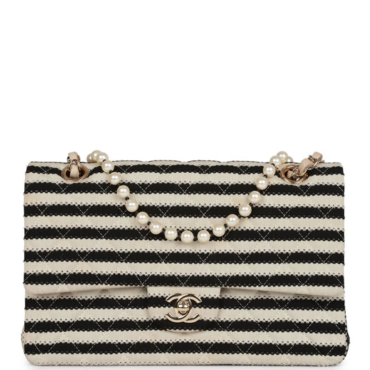 Chanel Ivory/Black Coco Medium Sailor Pearls Double Flap Bag