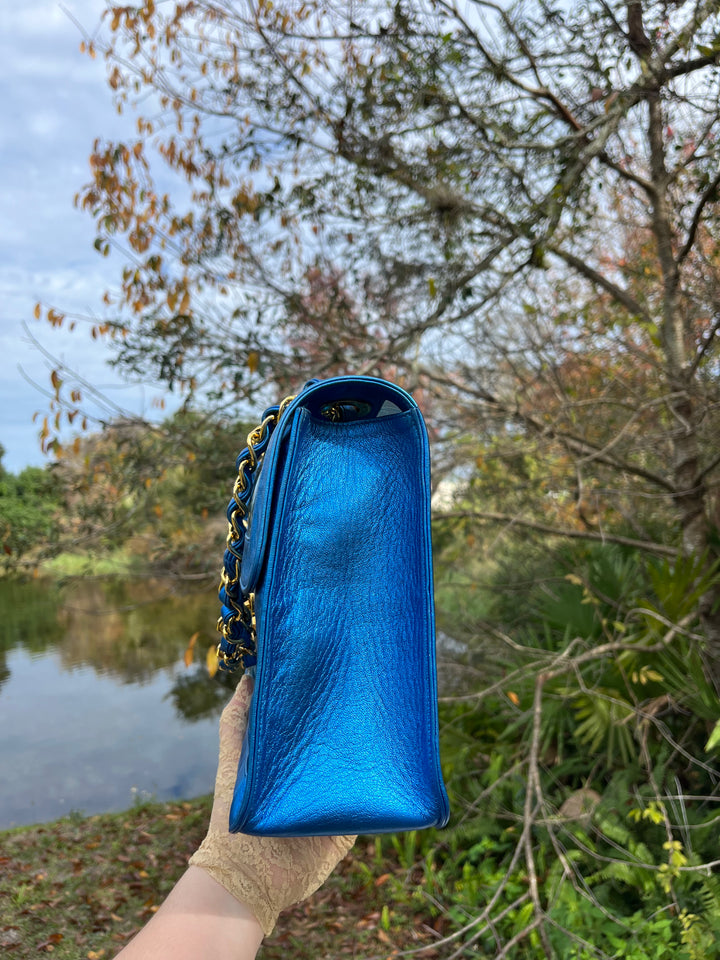 Chanel Iridescent PVC Maxi Lambskin Flap Bag