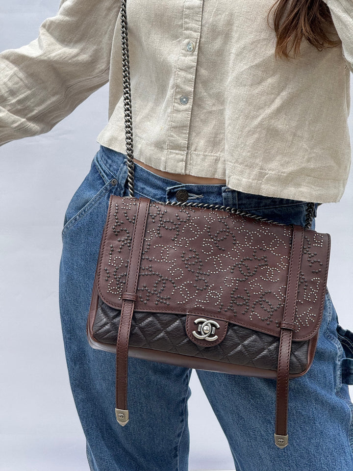 Chanel Jumbo Paris Dallas Texan Satchel Flap Bag