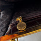 Celine Croc Embossed Brown Shoulder Clutch Bag