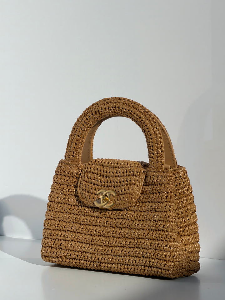 Chanel Cruise 2025/26 Mini Braided Raffia Kelly Bag
