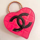 Chanel 1995 CC Hot Pink Heart Vanity Bag