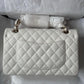 Chanel 22S Snow White Medium Caviar Double Flap Bag