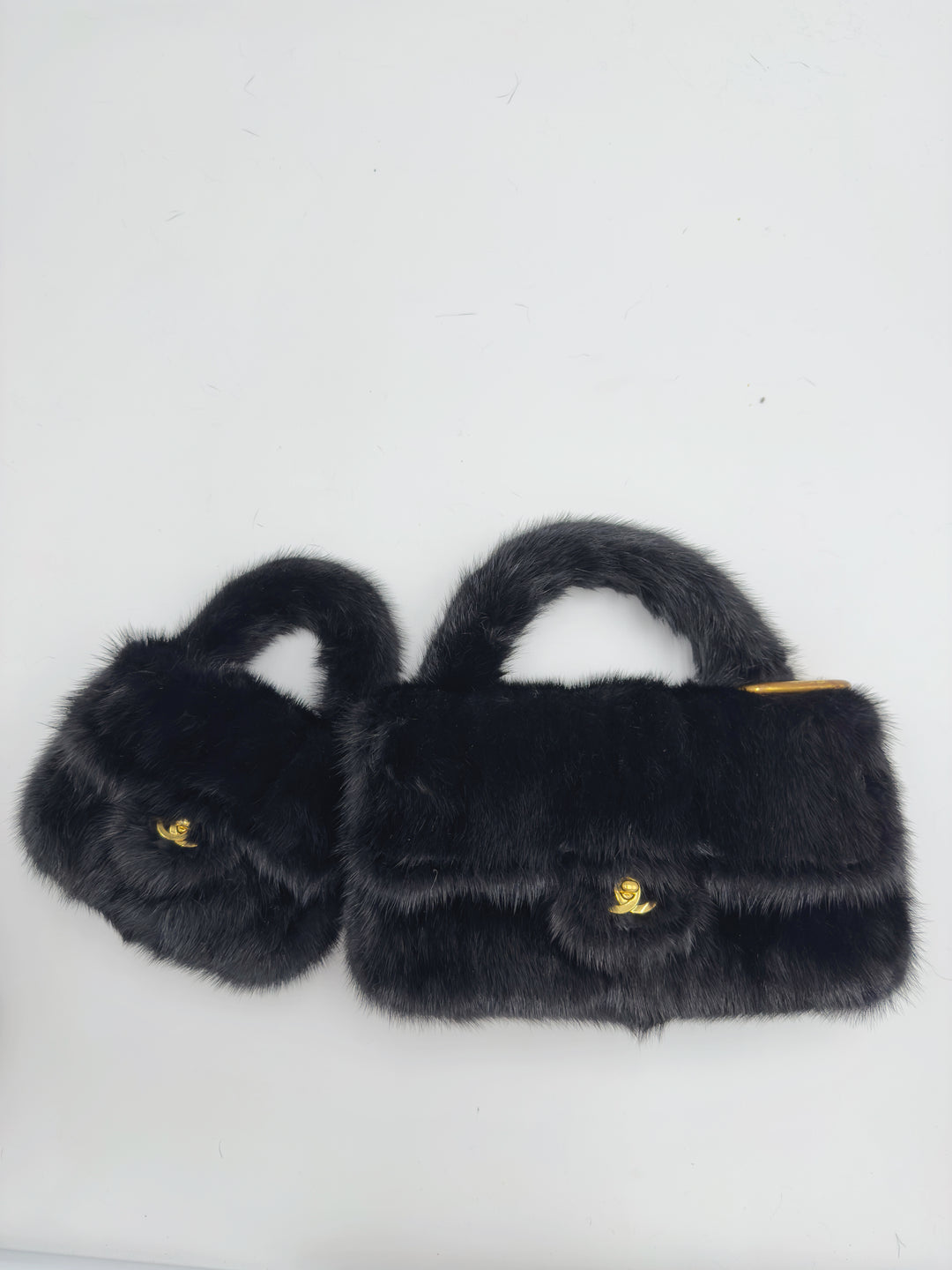 Chanel Vintage RARE Mink Kelly Parent & Child Set