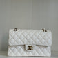 Chanel White Small Caviar Classic Flap Bag