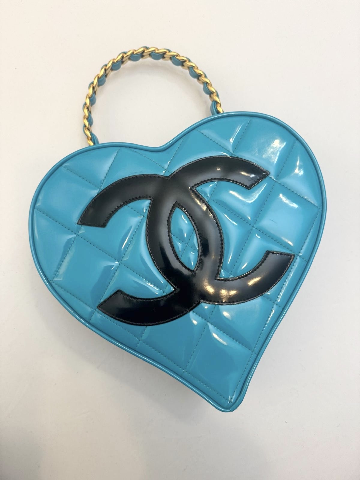 Chanel 1995 CC Blue Heart Vanity Bag