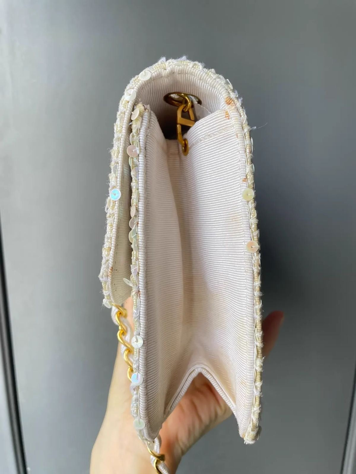 Chanel 1992 Medium Iridescent Sequin Flap Bag