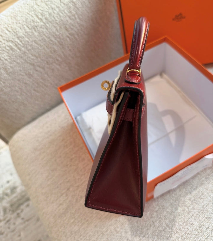 Hermès Mini Kelly Sellier 20 Rouge H Box Calf Leather Gold Hardware 2025