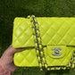 Chanel 21S Yellow Neon Lambskin Medium Flap Bag