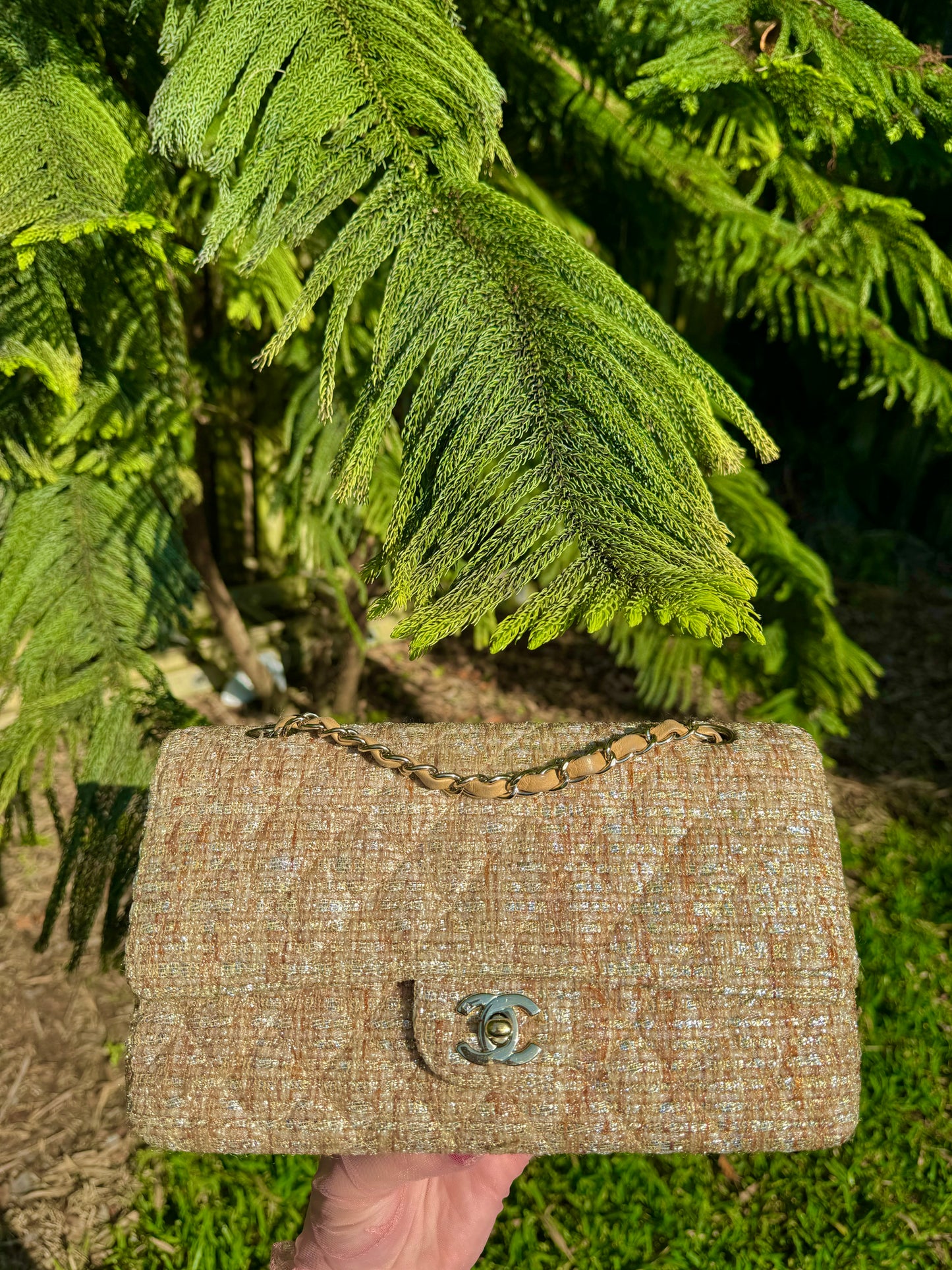 Chanel 24K Medium Vintage Tweed Flap Bag