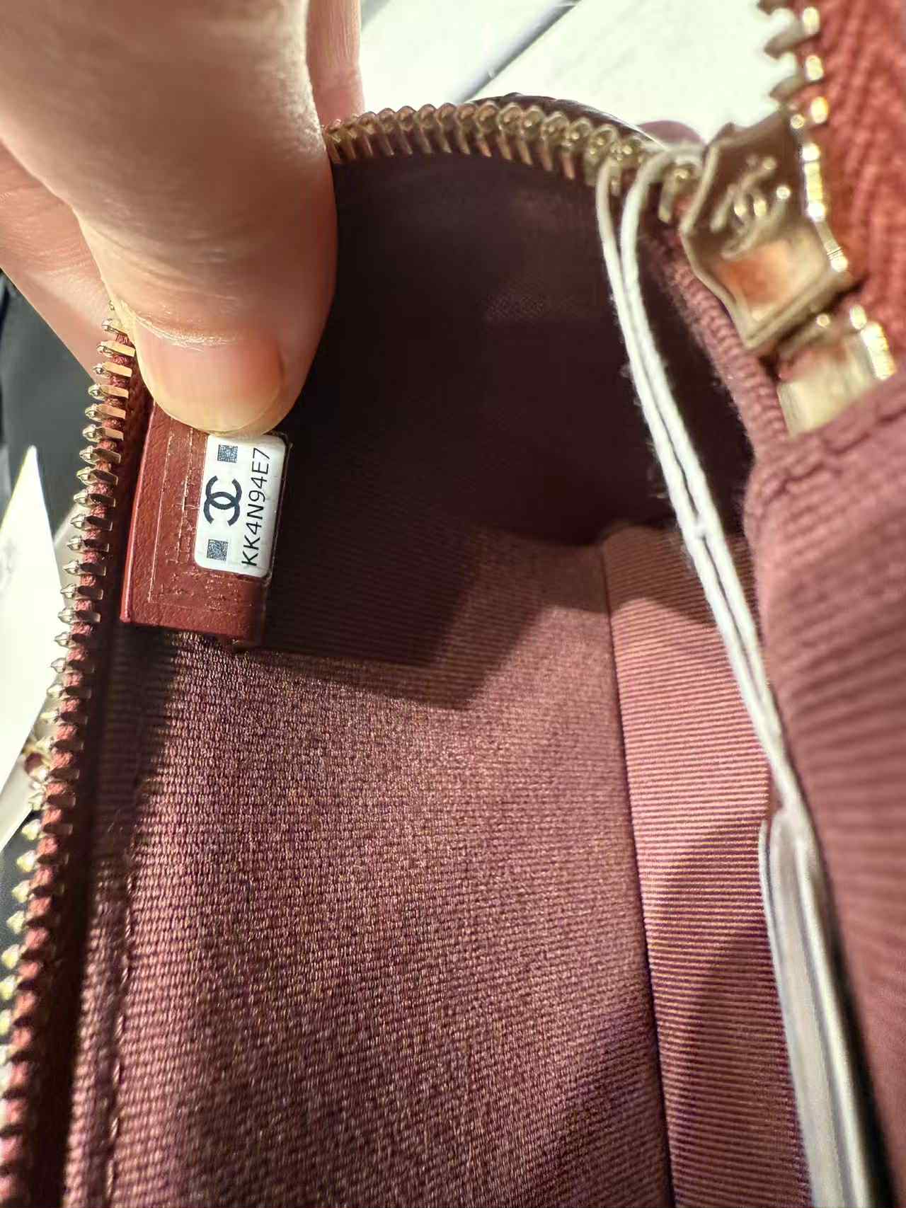 Chanel 25B Burgundy Caviar Slim Vanity Bag