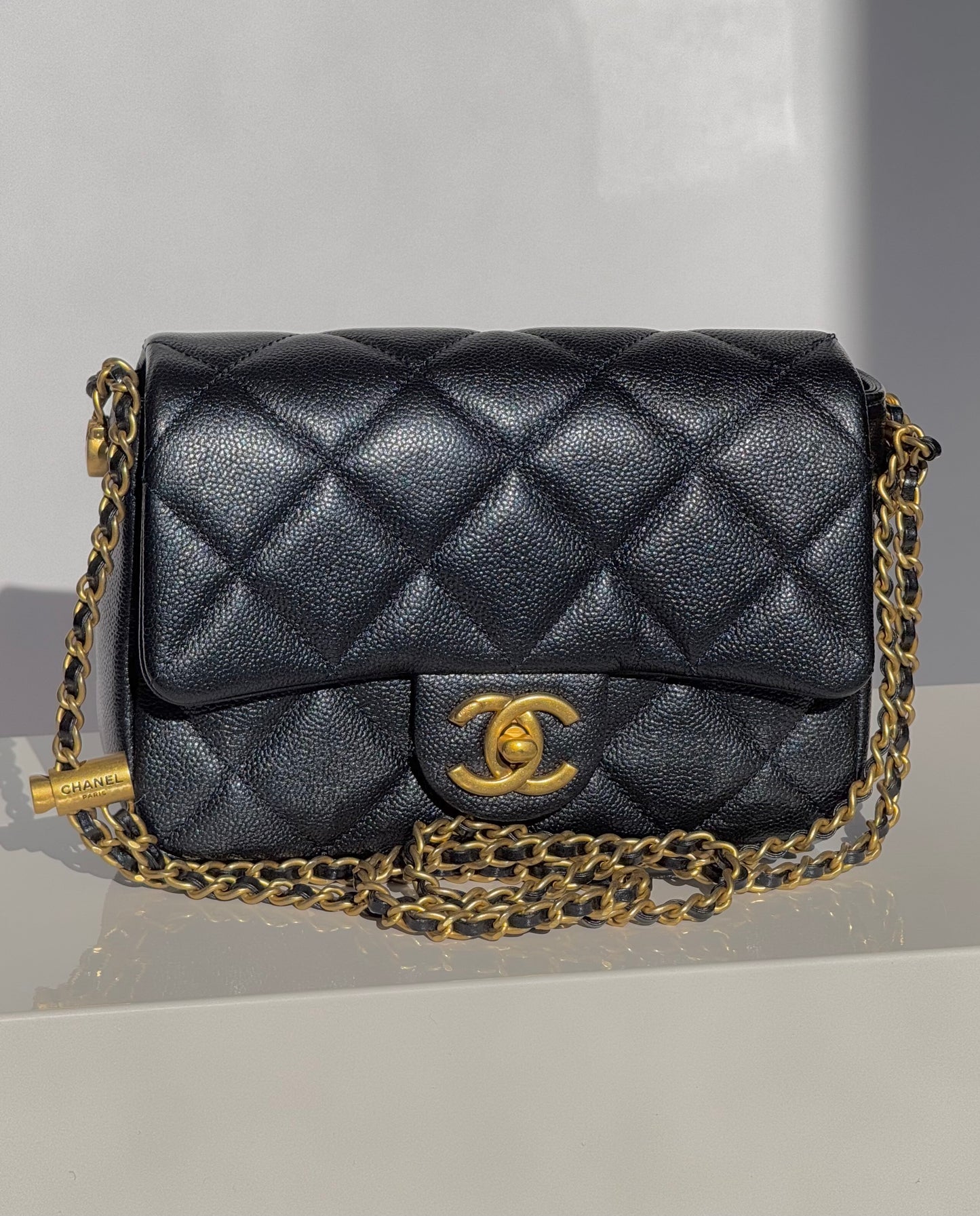 Chanel Black Iridescent My Perfect Mini Flap Bag