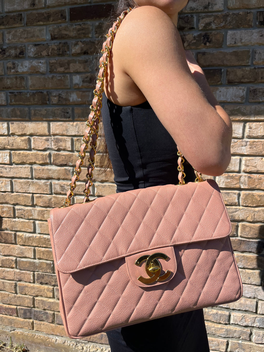 Chanel RARE Vintage Sakura Pink Caviar Jumbo