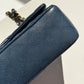 Chanel 18C Navy Blue Medium Caviar Double Flap Bag