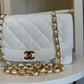 Chanel Snow White 24K Medium Caviar Diana Flap Bag