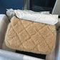 Chanel 25K Brown Mini Shearling Flap Bag