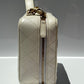 Chanel 21K Small White Lambskin Golden Plate Vanity Case
