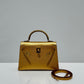 Hermes Mini Sellier Gold Metallic Chevre Dore Kelly 20