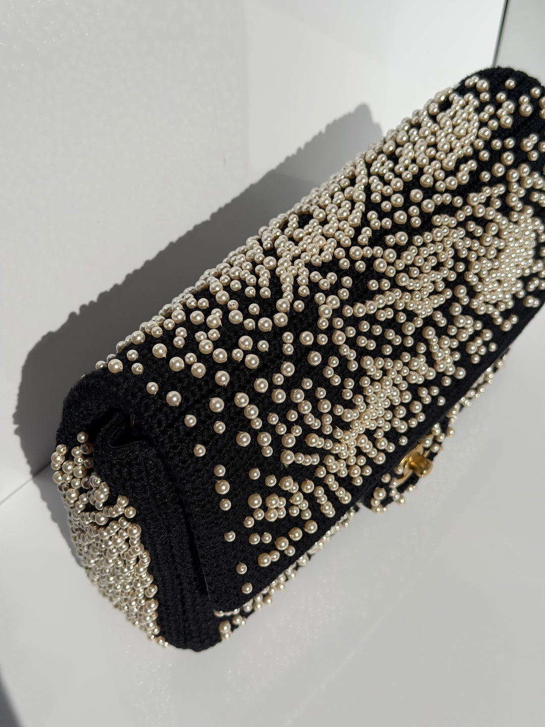 Chanel 17C Medium Flap Bag Pearl Embellished Gold Hardware 2017