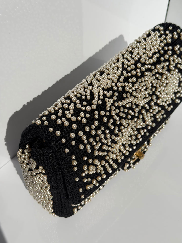 Chanel 17C Medium Flap Bag Pearl Embellished Gold Hardware 2017