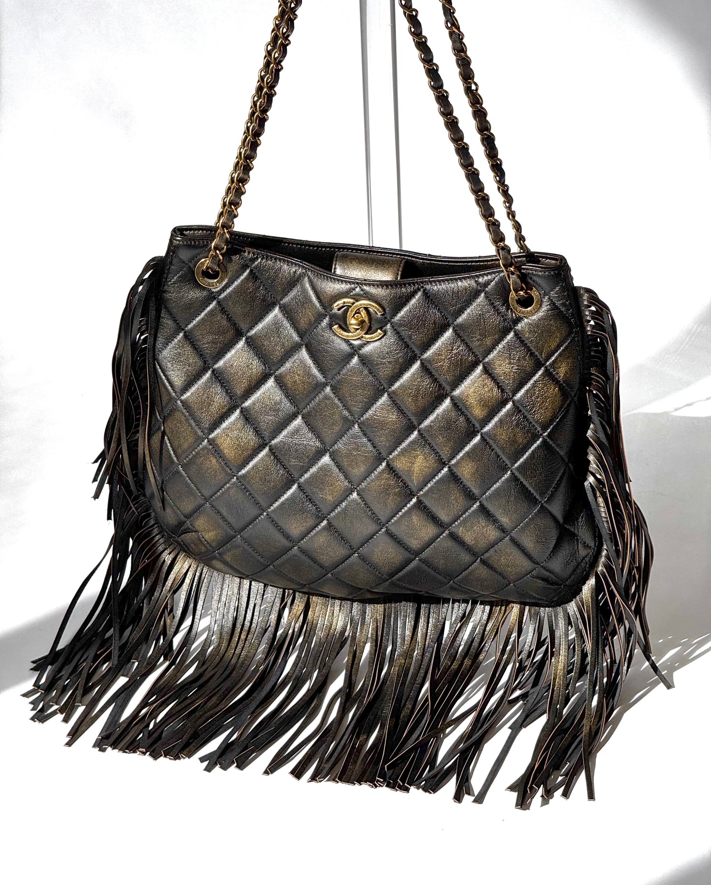 2014 Brown Paris Dallas Runway Fringe Bag