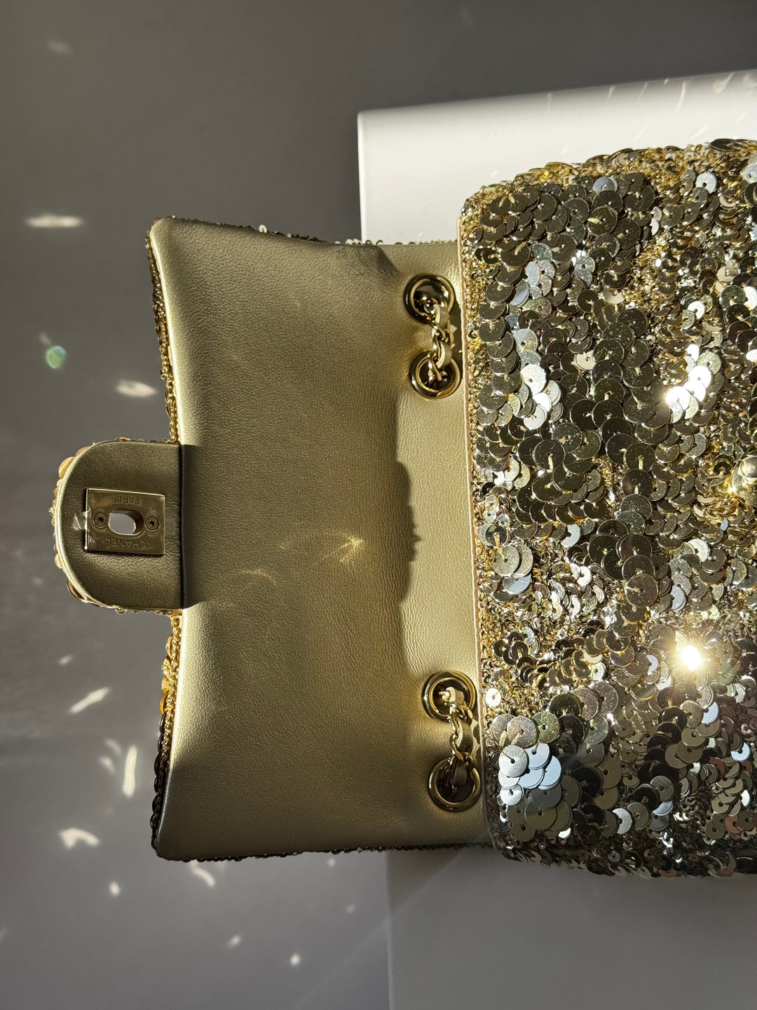 Chanel Cruise 2024/25 Gold Sequins Mini Flap Bag
