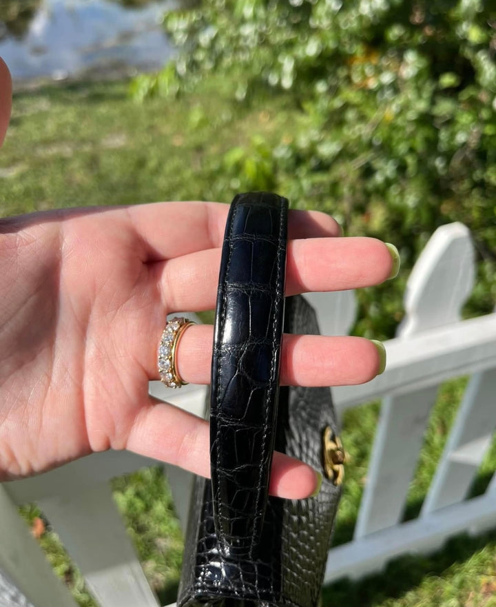 Chanel Vintage Mini Crocodile Kelly Flap Bag