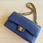 Chanel Navy Blue Matte Alligator Medium Classic Flap Bag