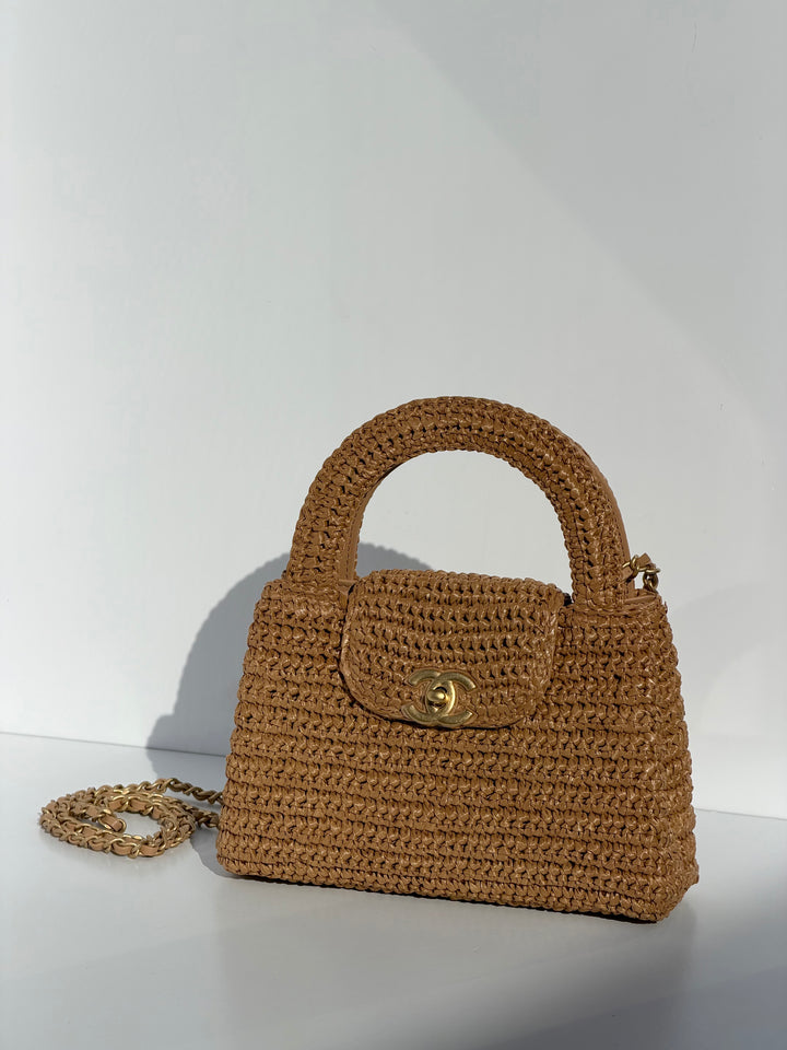 Chanel Cruise 2025/26 Mini Braided Raffia Kelly Bag