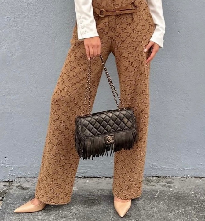 Chanel Metallic Calfskin Paris Dallas Fringe Flap Bag