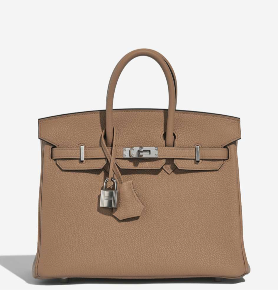 Hermes Chai Togo Birkin 25 Palladium Hardware