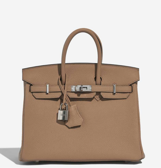 Hermes Chai Togo Birkin 25 Palladium Hardware