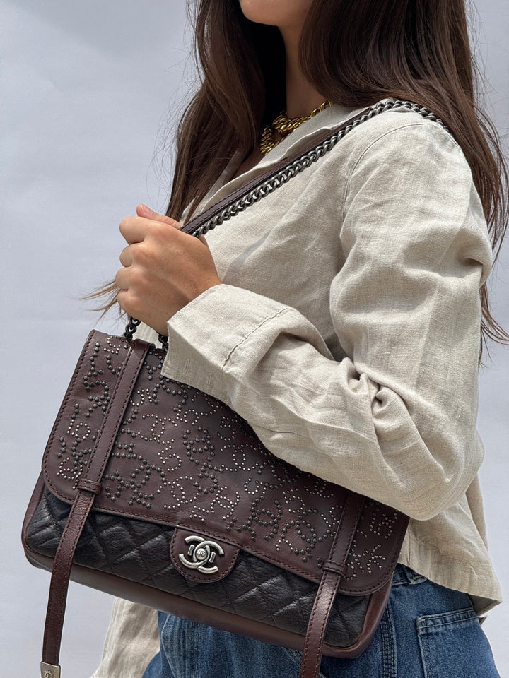 Chanel Jumbo Paris Dallas Texan Satchel Flap Bag