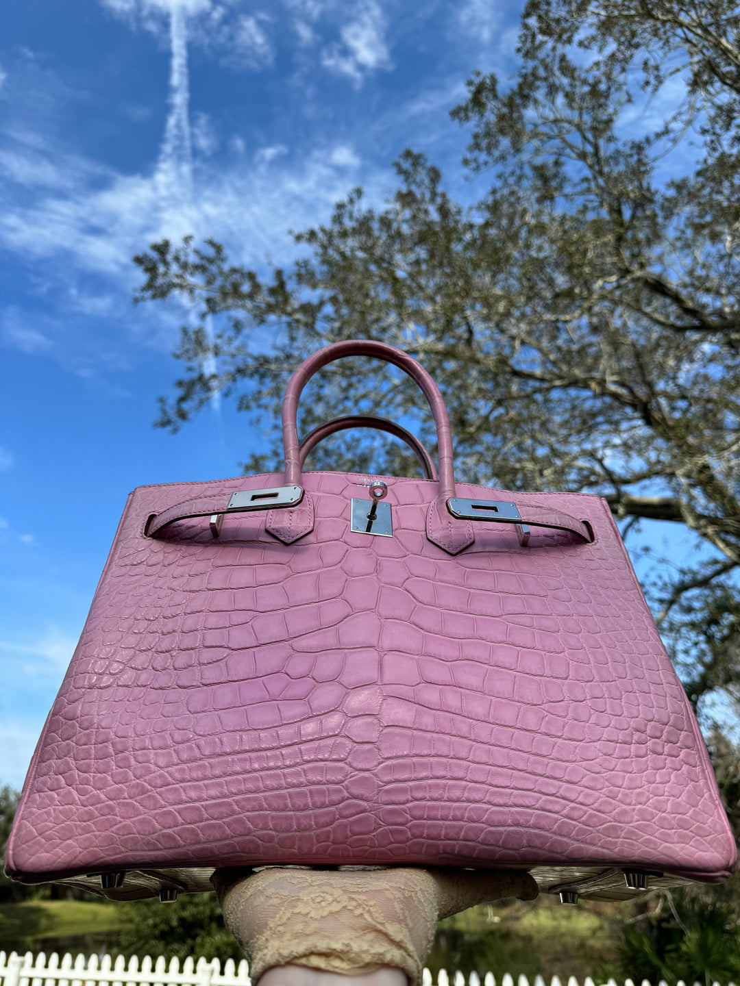 Hermes Bubblegum Matte Croc Birkin 35 PHW