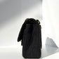 Chanel 1997 Small 24K Black Camellia Classic Flap Bag