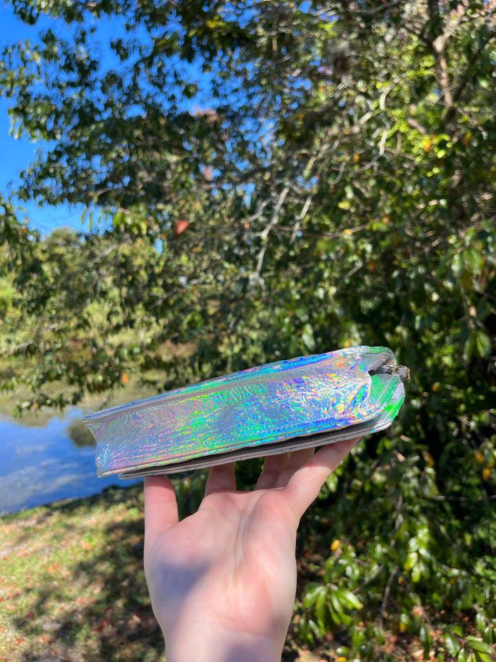 Chanel 21S Silver Hologram Iridescent WOC