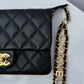 Chanel Black Shiny Caviar Pick Me Up Belt Bag