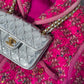 Chanel Silver Metallic Mini Braided Calfskin Flap Bag