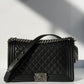 Chanel 17P Black Caviar New Medium Boy Bag