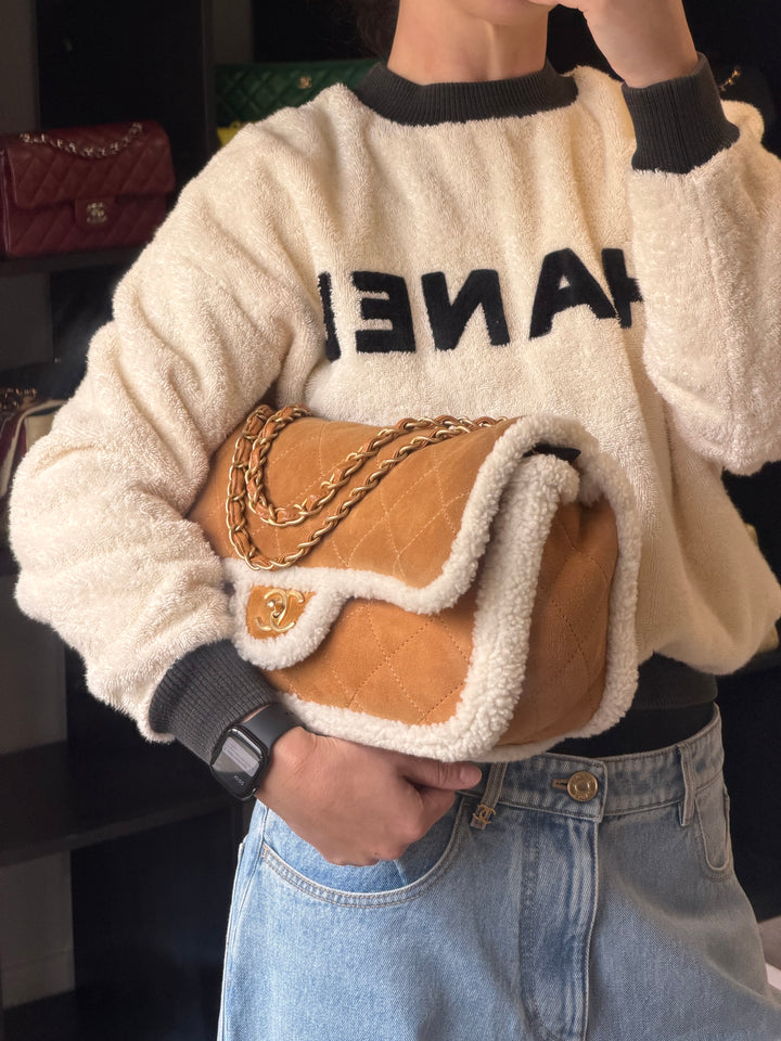 Chanel Large Shearling Coco Neige Flap Bag
