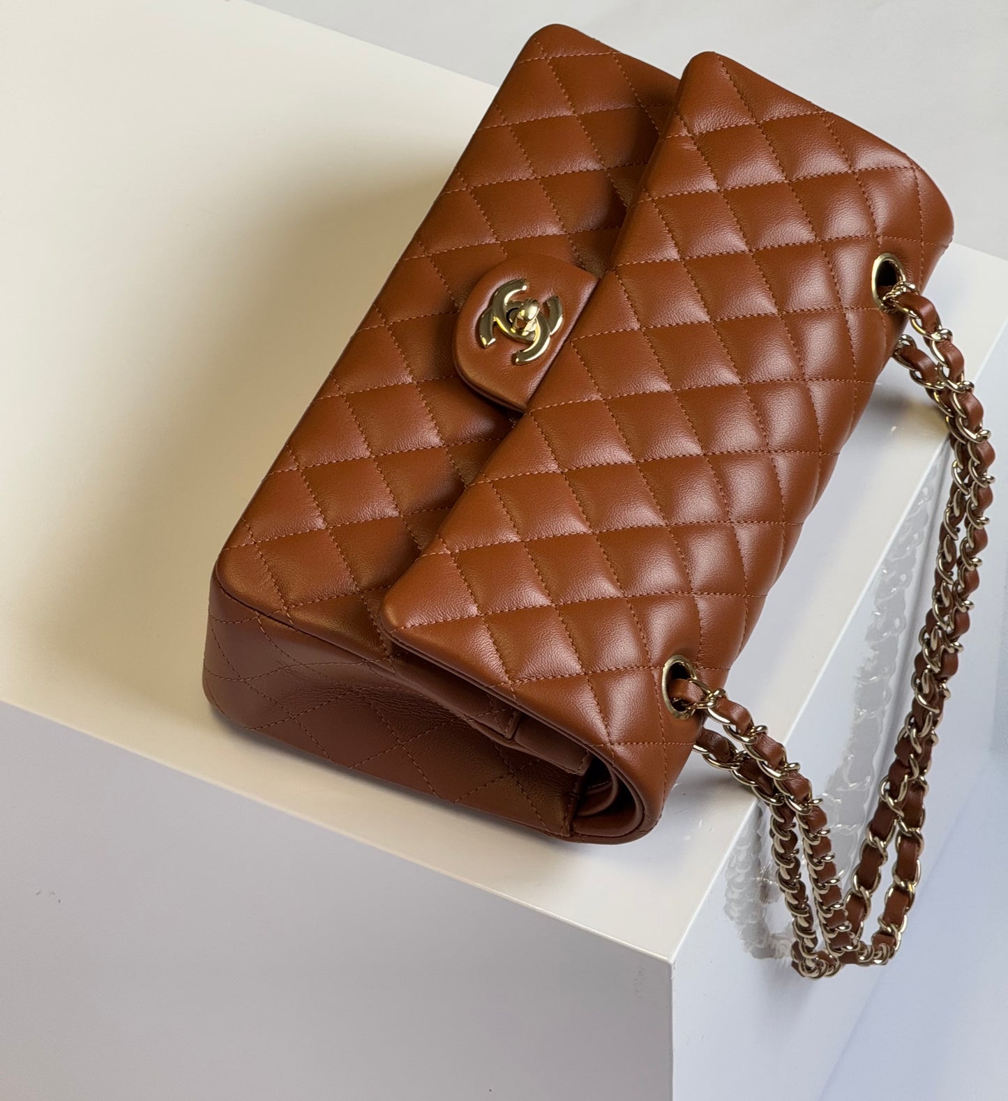 Chanel 21P Caramel Medium Lambskin Flap Bag