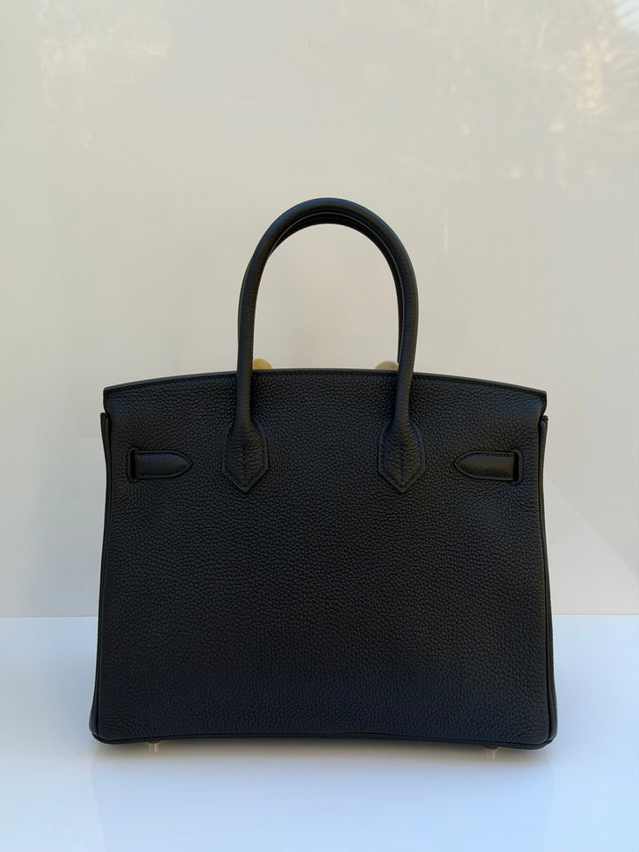 Hermès Birkin 30 — Noir Togo with Rose Gold Hardware